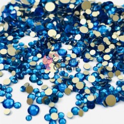 Strasuri din cristale pentru make-up, model Gold SM011GG Capri Blue Mixt